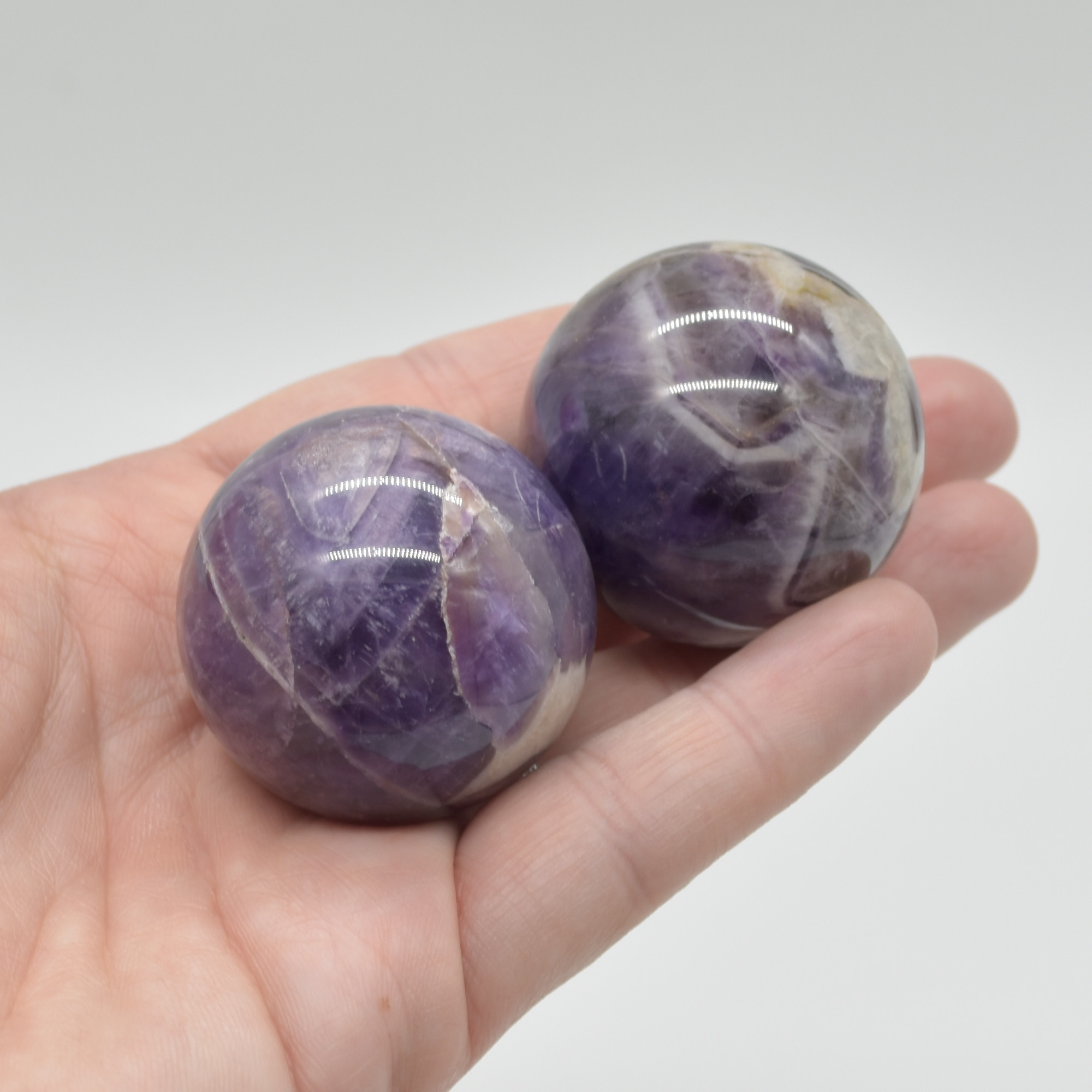 Chevron Amethyst Crystal Sphere Ball - 3.5cm - 1 Count - Image 7