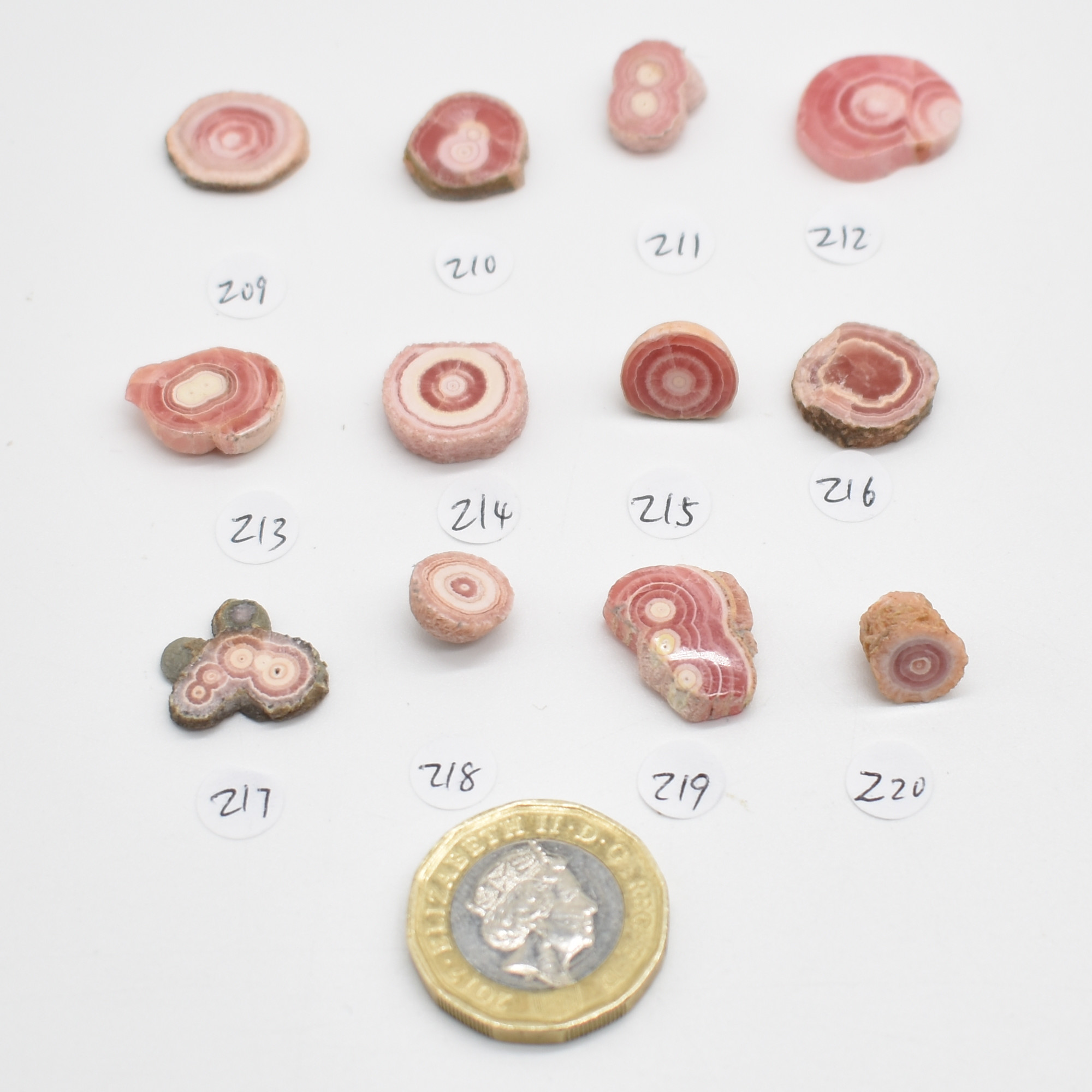 Rhodochrosite Stalactite Slices from Argentina - Lot 2 - 12 options - Image 3