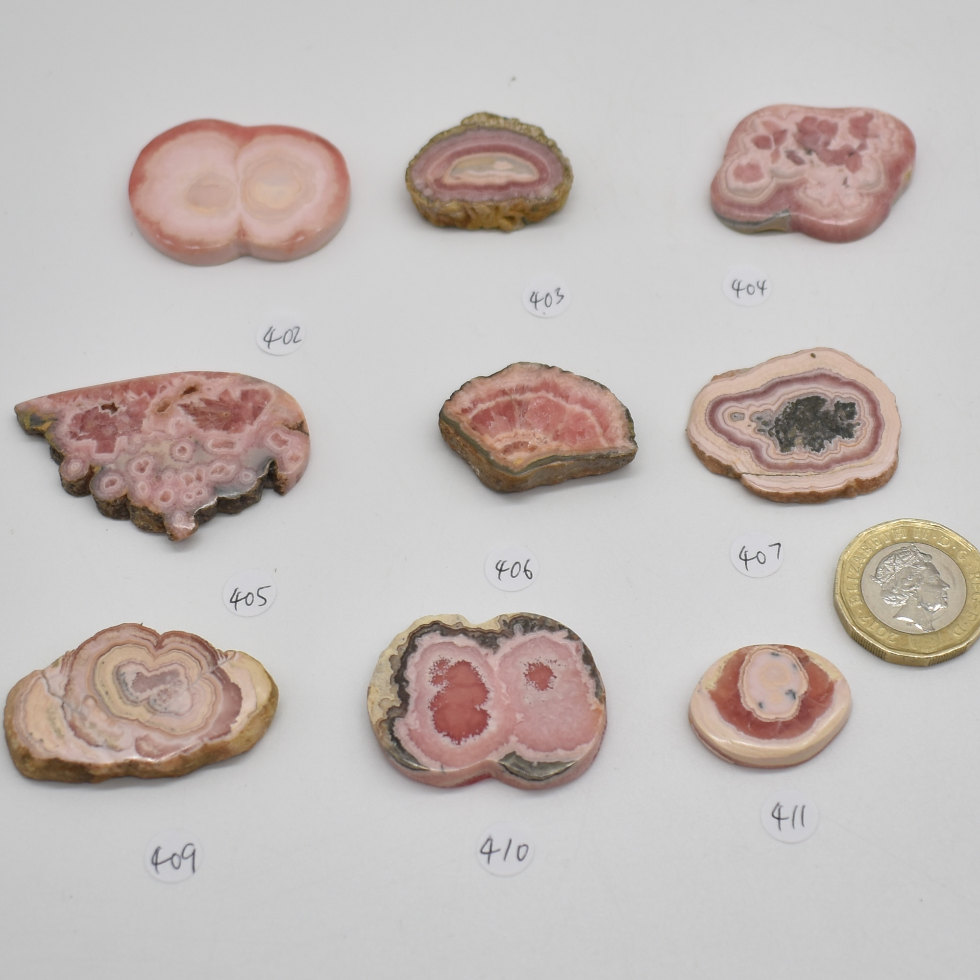 Rhodochrosite Stalactite Slices from Argentina - Lot 4 - 9 options - Image 3