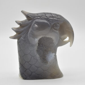 Druzy Agate Crystal Eagle Head - 9.5cm x 9cm x 4.5cm - 400 grams #01