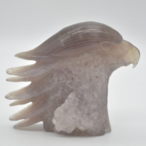 Druzy Agate Crystal Eagle Head - 10.5cm x 12cm x 3.8cm - 542 grams #02