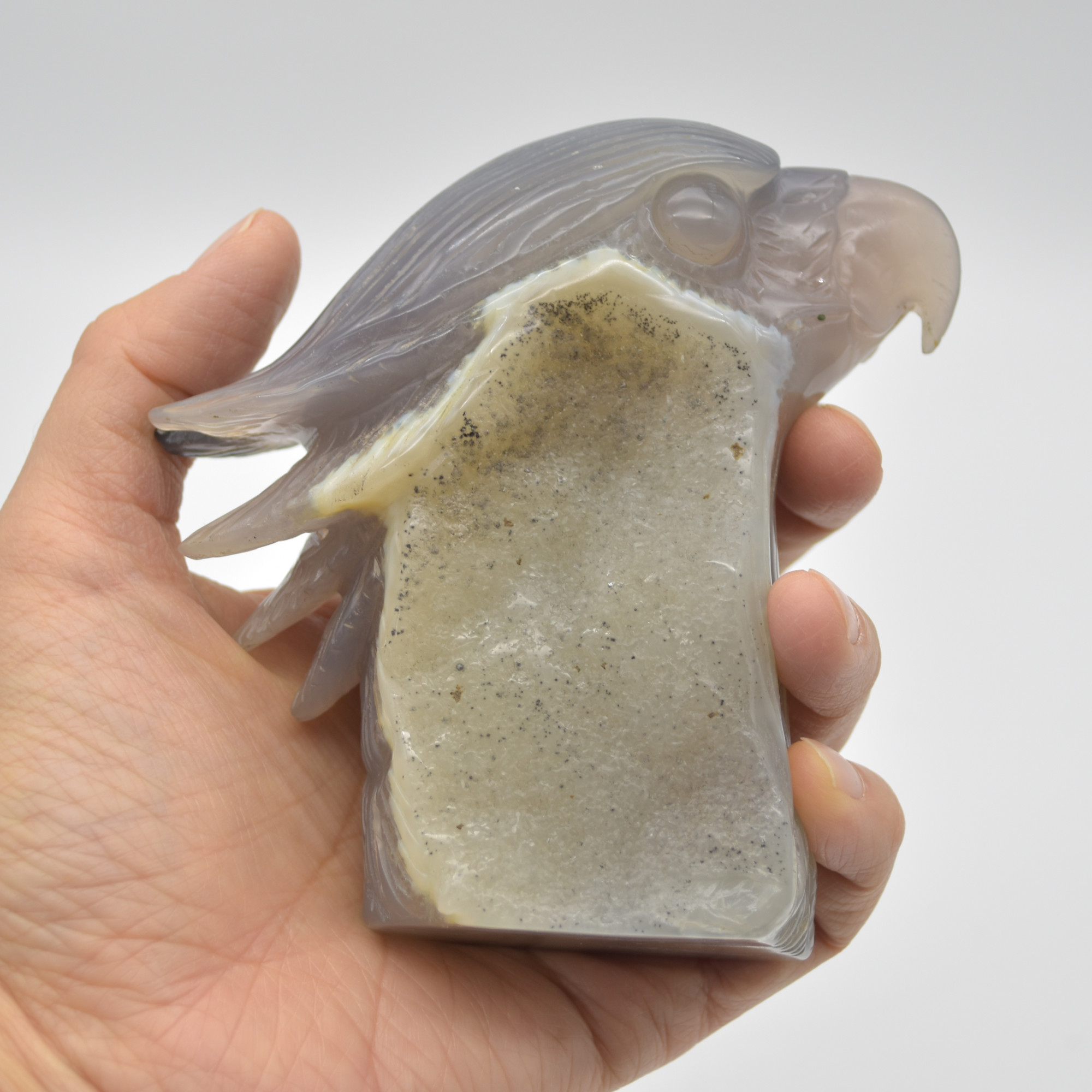 Druzy Agate Crystal Eagle Head - 10cm x 10cm x 4cm - 446 grams #07 - Image 6