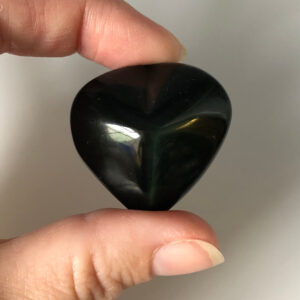 Rainbow Obsidian Crystal Heart - 15g - 25g - approx 3cm x 3cm #01