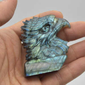 Labradorite Flat Crystal Eagle Head - 5.5cm x 5cm x 2cm - 74 grams # 02