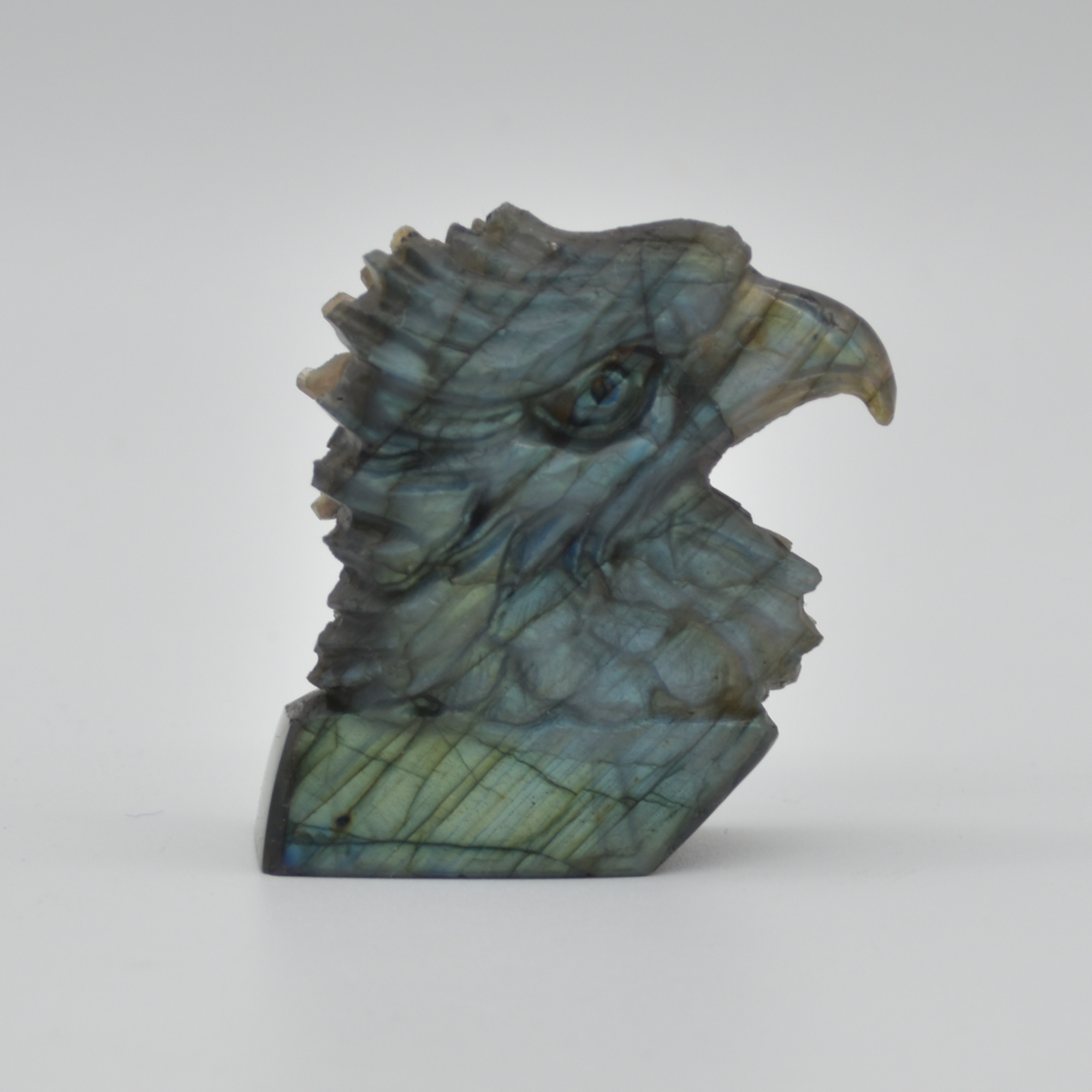 Labradorite Flat Crystal Eagle Head - 5.5cm x 5cm x 2cm - 74 grams # 02 - Image 3