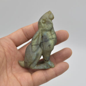 Labradorite Crystal Rabbit Hare - 7.5cm x 4.5cm x 2.5cm - 80 grams #01