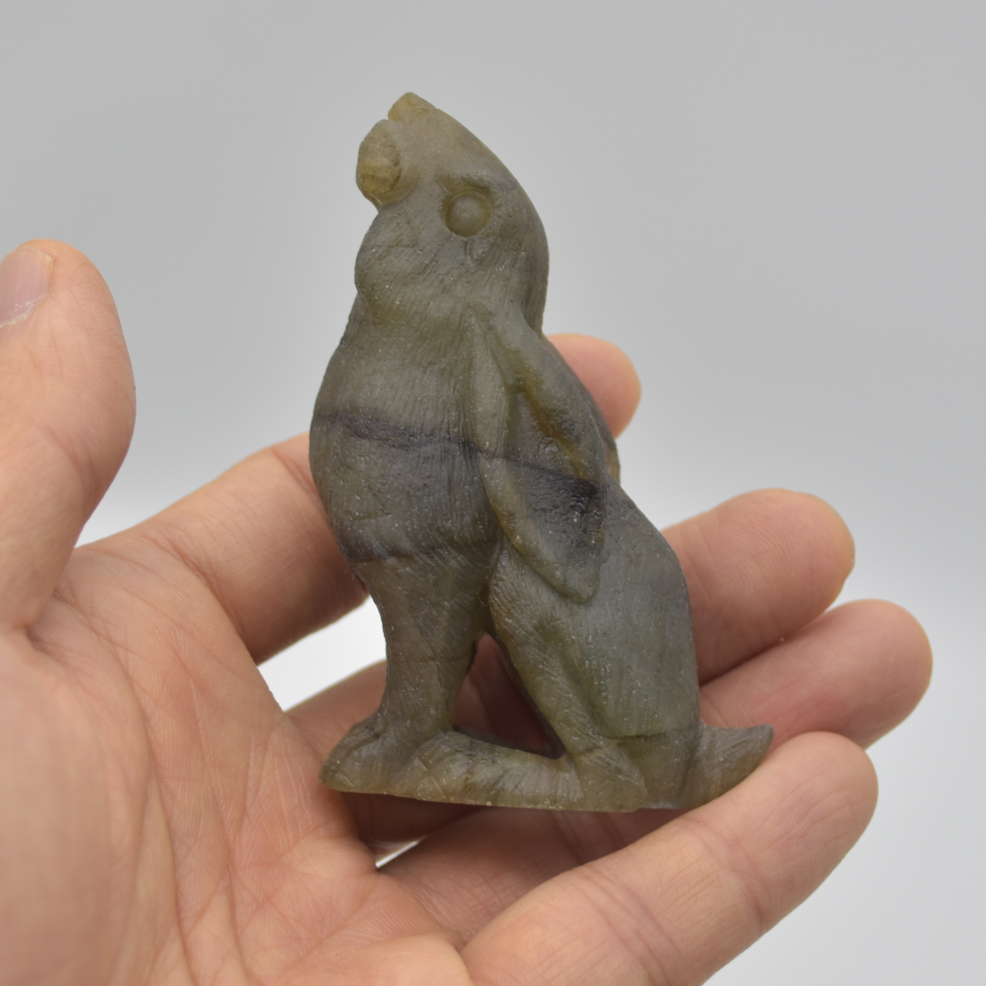 Labradorite Crystal Rabbit Hare - 7.5cm x 4.5cm x 2.5cm - 80 grams #01 - Image 5