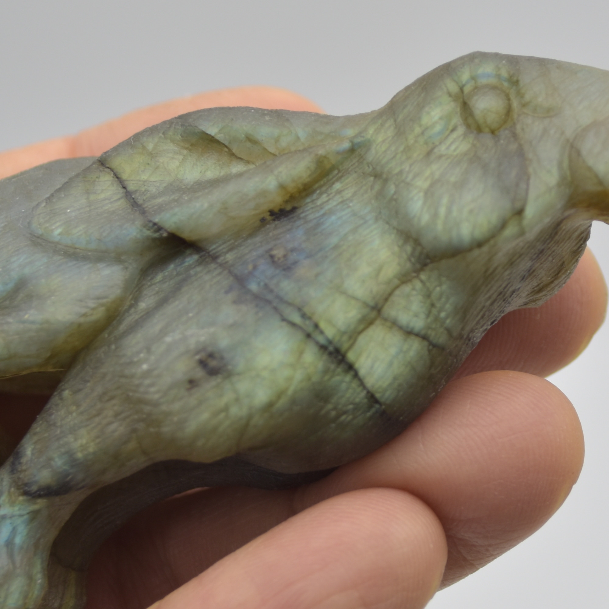 Labradorite Crystal Rabbit Hare - 7.5cm x 4.5cm x 2.5cm - 80 grams #01 - Image 7