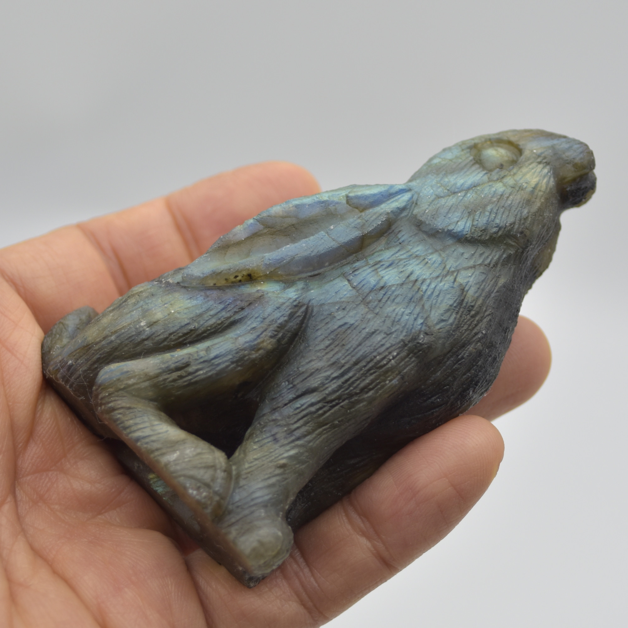 Labradorite Crystal Rabbit Hare - 8cm x 6cm x 3cm - 152 grams #02 - Image 3
