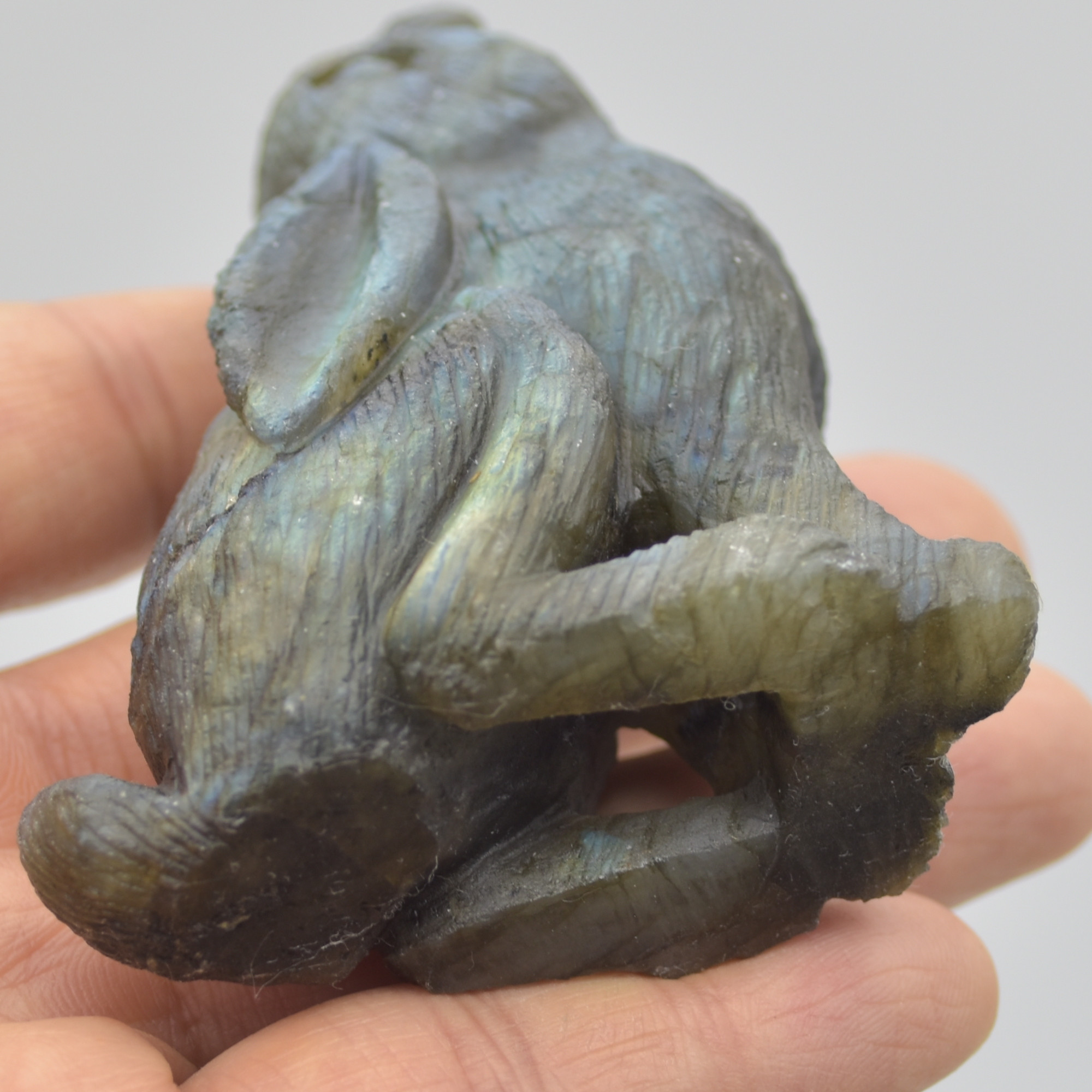 Labradorite Crystal Rabbit Hare - 8cm x 6cm x 3cm - 152 grams #02 - Image 2