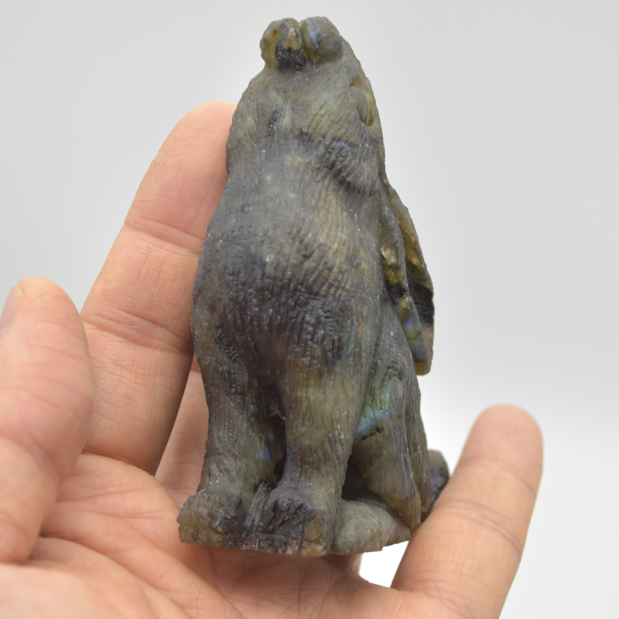 Labradorite Crystal Rabbit Hare - 8cm x 6cm x 3cm - 152 grams #02 - Image 4