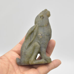 Labradorite Crystal Rabbit Hare - 9.5cm x 6cm x 3.5cm - 185 grams #03