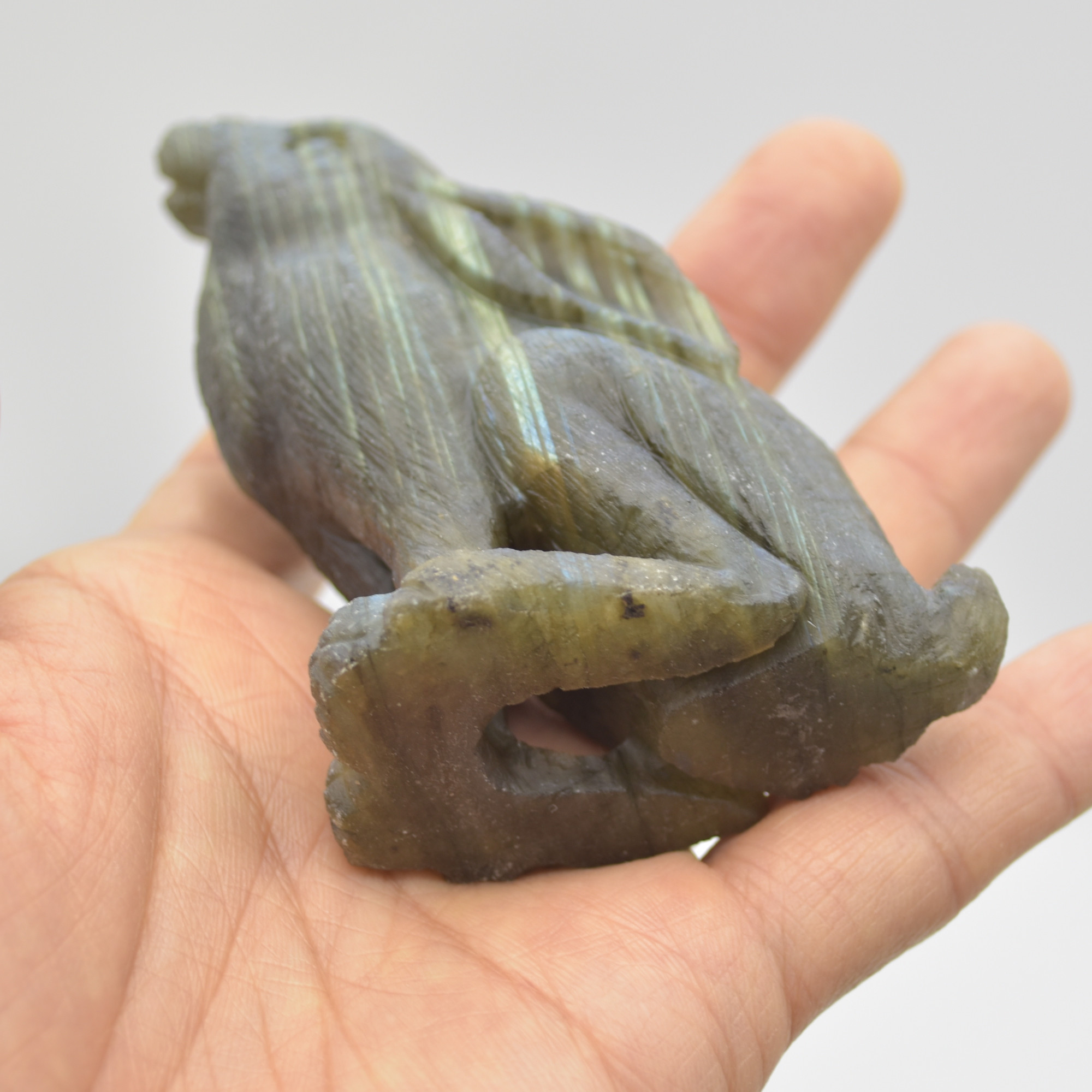 Labradorite Crystal Rabbit Hare - 9.5cm x 6cm x 3.5cm - 185 grams #03 - Image 6