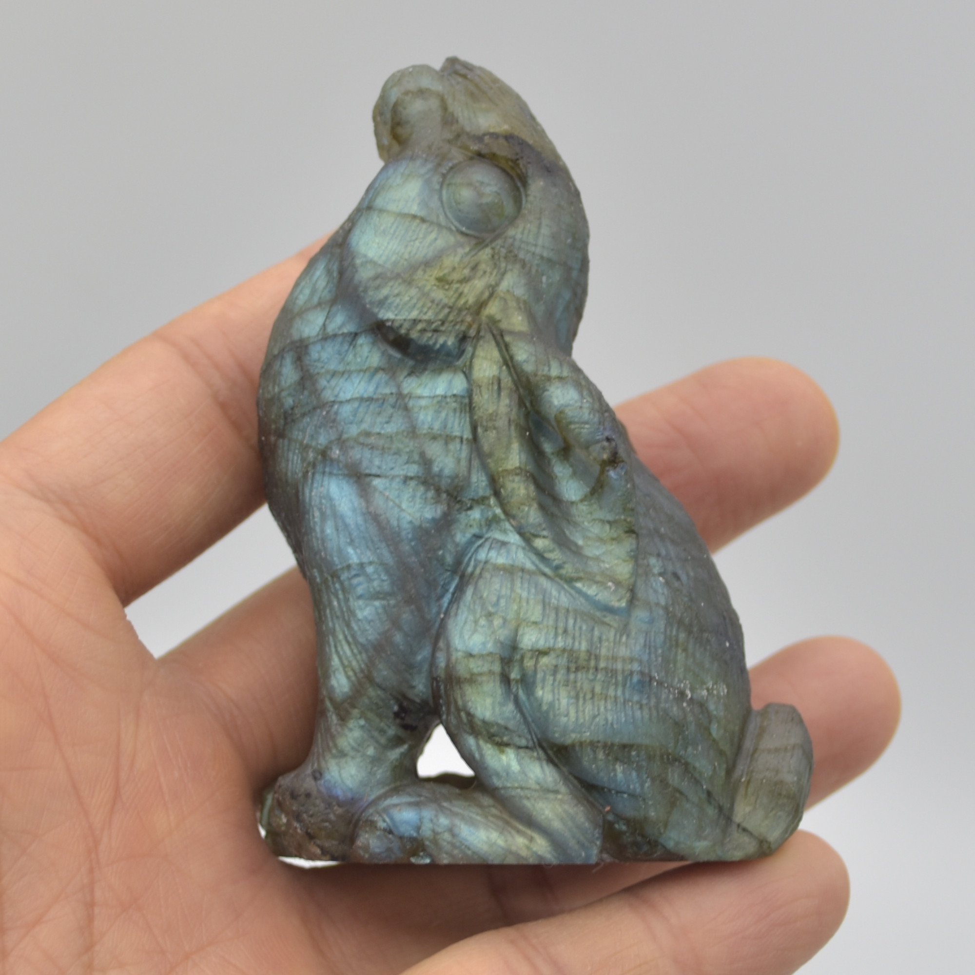 Labradorite Crystal Rabbit Hare - 8cm x 5.5m x 3cm - 133 grams #04 - Image 7