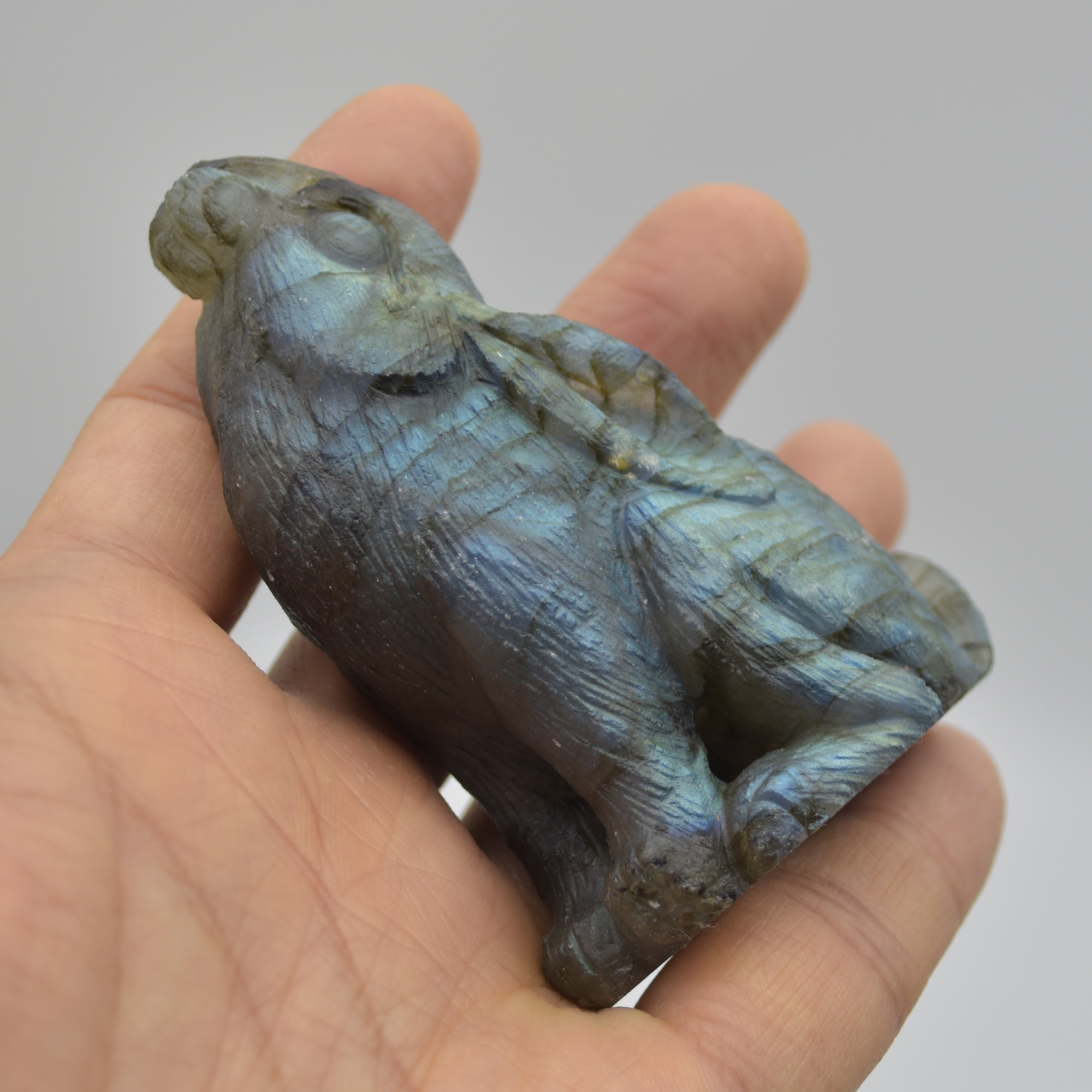 Labradorite Crystal Rabbit Hare - 8cm x 5.5m x 3cm - 133 grams #04 - Image 8