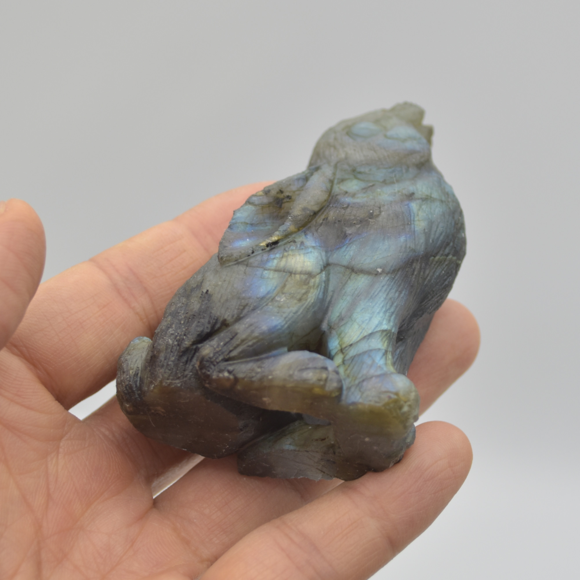 Labradorite Crystal Rabbit Hare - 8cm x 5.5m x 3cm - 133 grams #04 - Image 3