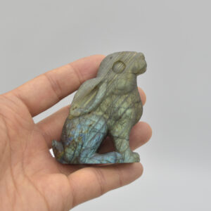 Labradorite Crystal Rabbit Hare - 7cm x 5cm x 2.5cm - 104 grams #05