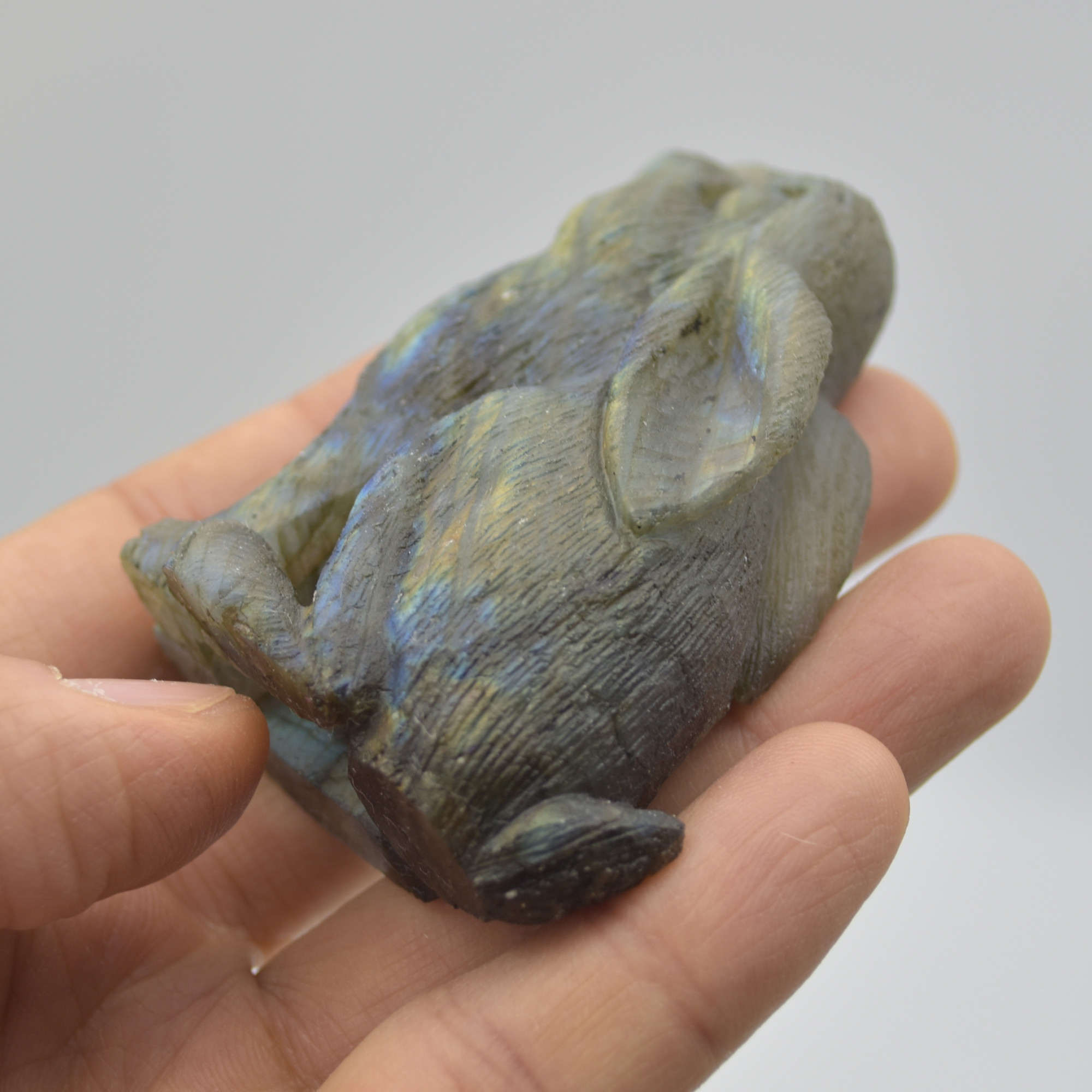 Labradorite Crystal Rabbit Hare - 7cm x 5cm x 2.5cm - 104 grams #05 - Image 6