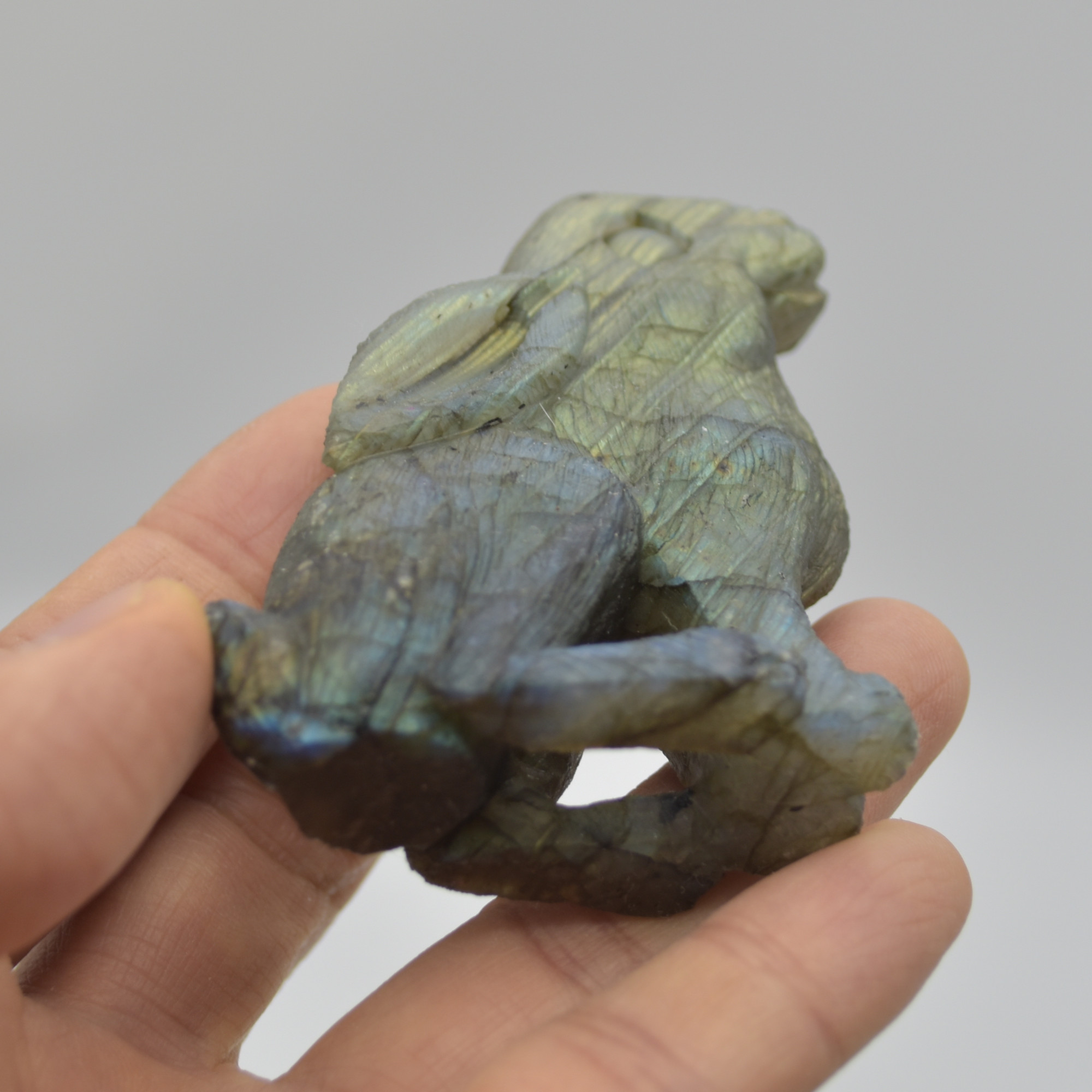 Labradorite Crystal Rabbit Hare - 7cm x 5cm x 2.5cm - 104 grams #05 - Image 4