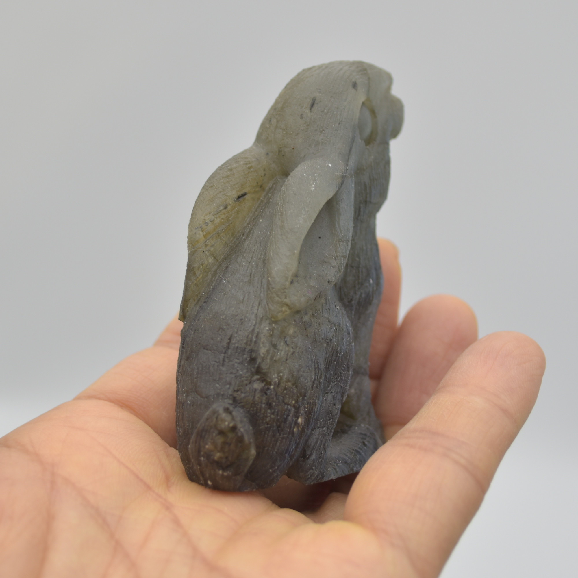 Labradorite Crystal Rabbit Hare - 7cm x 5cm x 2.5cm - 104 grams #05 - Image 2