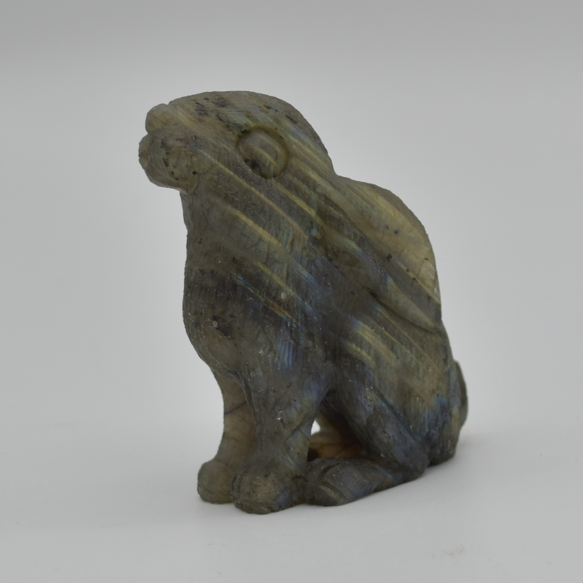 Labradorite Crystal Rabbit Hare - 7cm x 5cm x 2.5cm - 104 grams #05 - Image 3