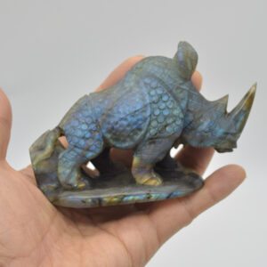 Labradorite Crystal Rhinoceros - 7cm x 10.5cm x 3.5cm - 209 grams #03