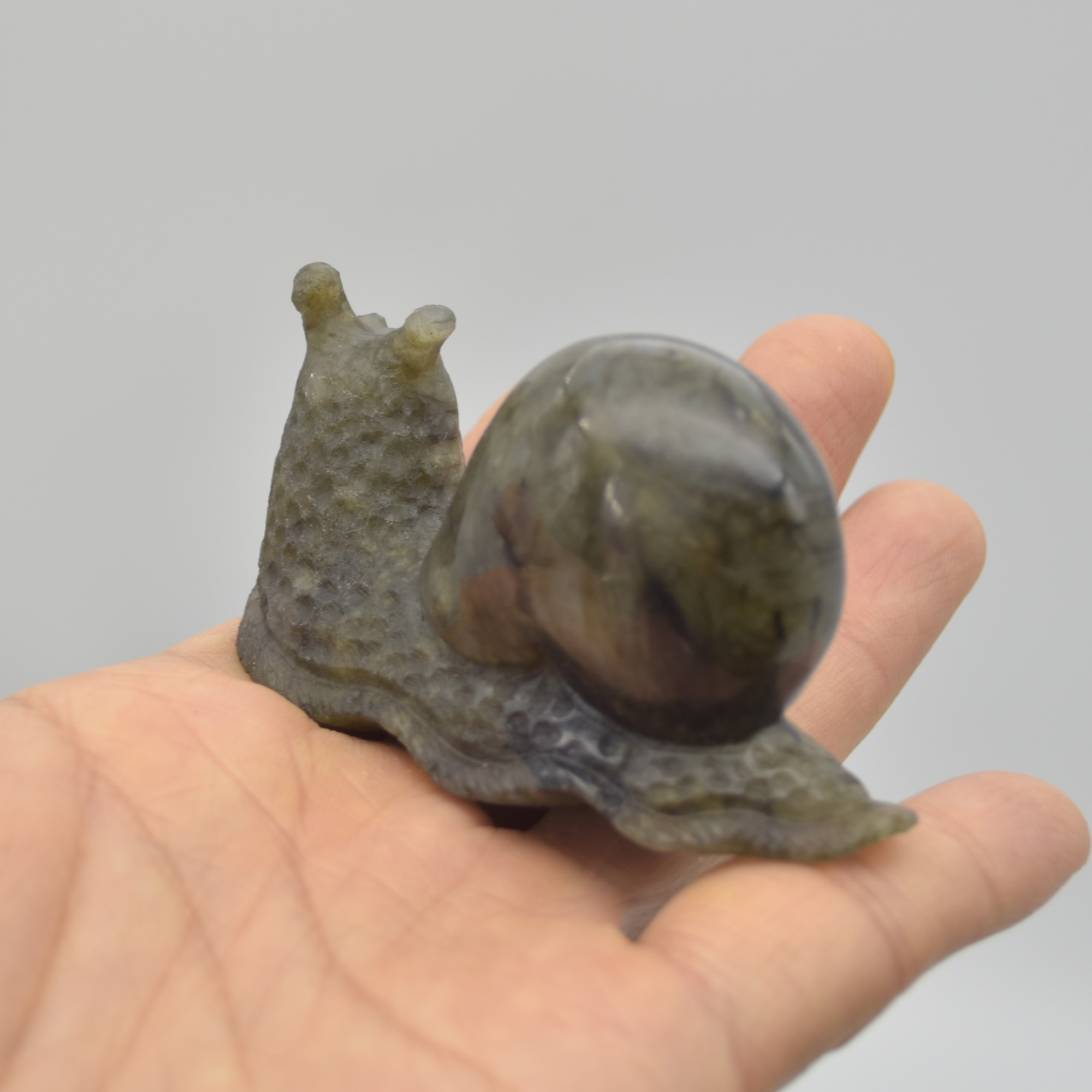 Labradorite Crystal Snail - 4.5cm x 7.5cm x 2.5cm - 93 grams #01 - Image 2