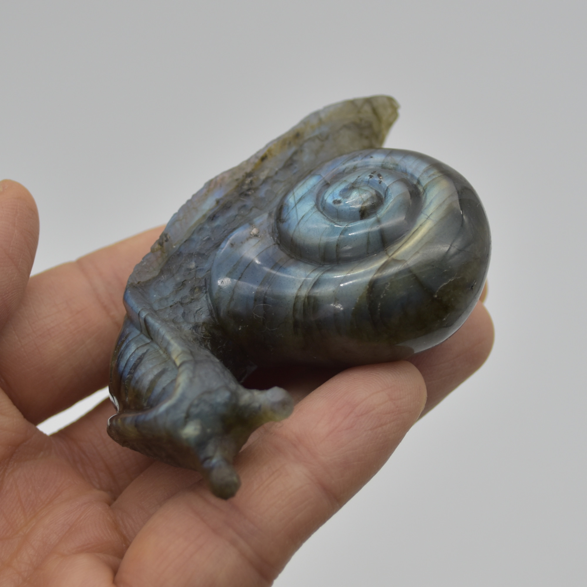 Labradorite Crystal Snail - 4.5cm x 7.5cm x 2.5cm - 93 grams #01 - Image 6