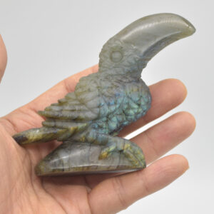 Labradorite Crystal Toucan on Rock - 9.5cm x 8cm x 2.5cm - 150 grams #01