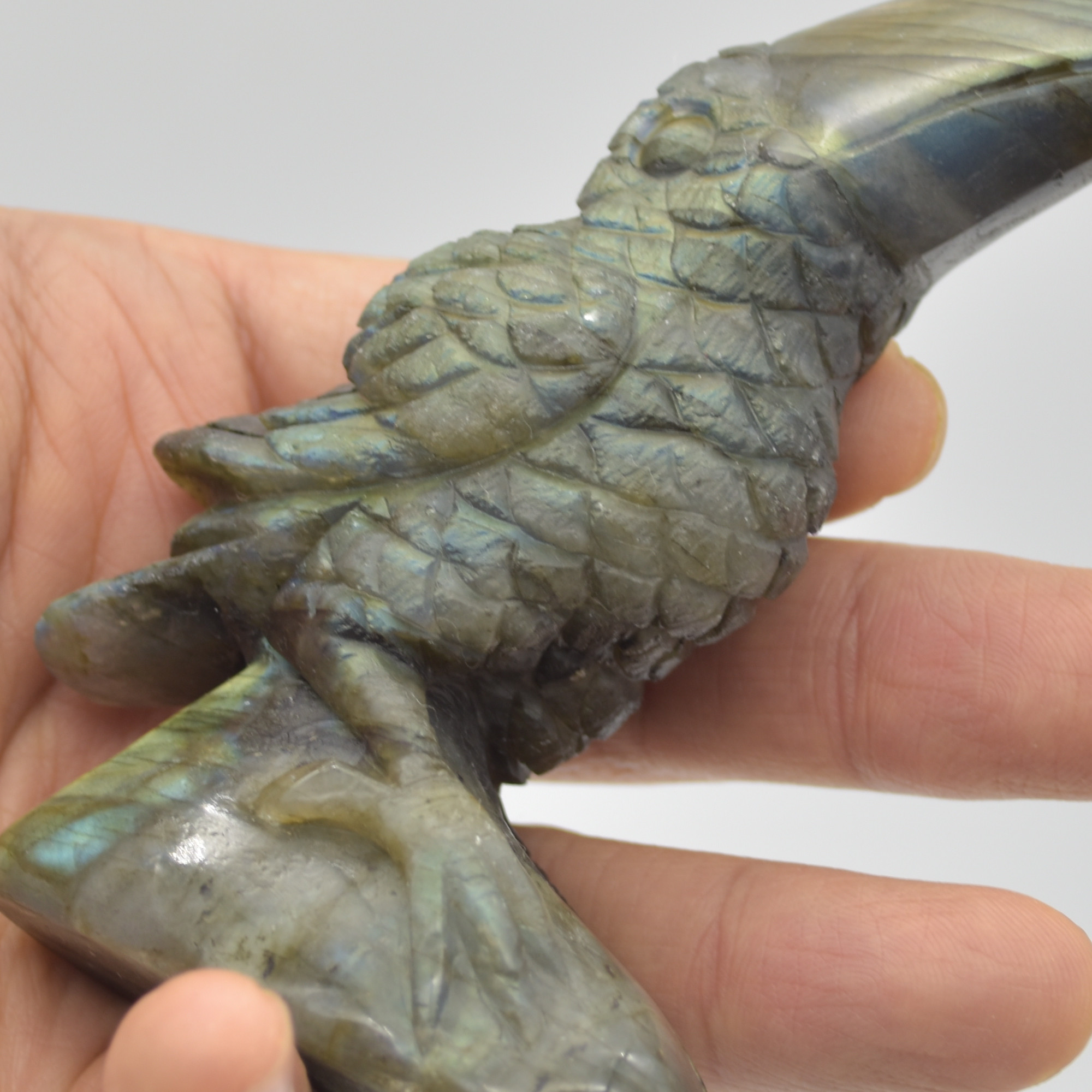 Labradorite Crystal Toucan on Rock - 9cm x 6.5cm x 3cm - 159 grams #02 - Image 6