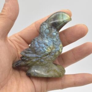 Labradorite Crystal Toucan on Rock - 7cm x 6cm x 3cm - 112 grams #03