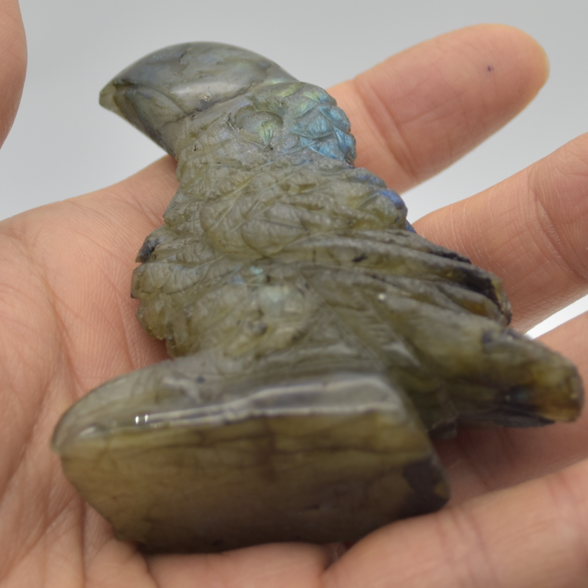 Labradorite Crystal Toucan on Rock - 7cm x 6cm x 3cm - 112 grams #03 - Image 5