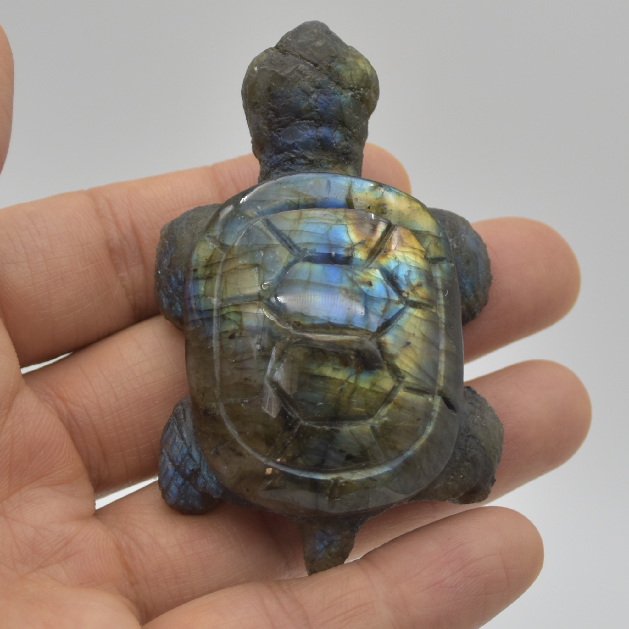 Labradorite Crystal Turtle - 2.5cm x 7cm x 4.5cm - 71 grams #04 - Image 5