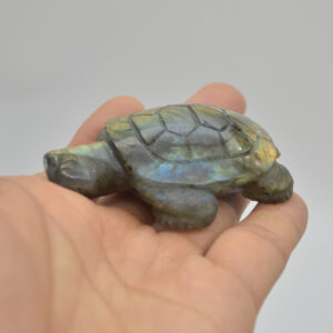 Labradorite Crystal Turtle - 2cm x 7cm x 5cm x - 72 grams #05
