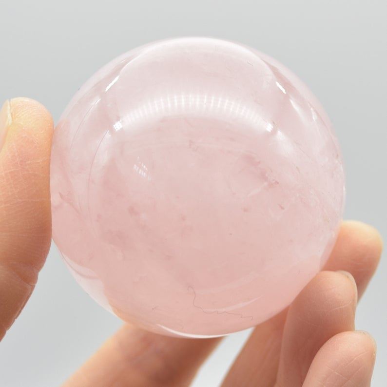 Rose Quartz Crystal Sphere Ball - 184 grams - 4.5cm - Image 4