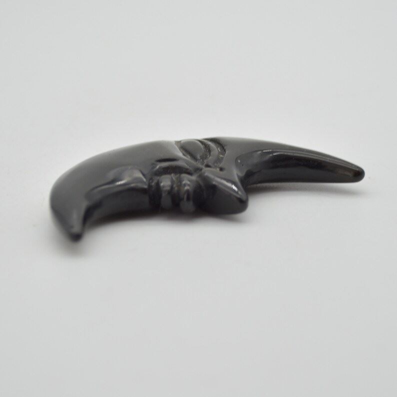 Golden Sheen Obsidian Moon with Face - 38g - 8cm x 4cm x 1cm - Image 3