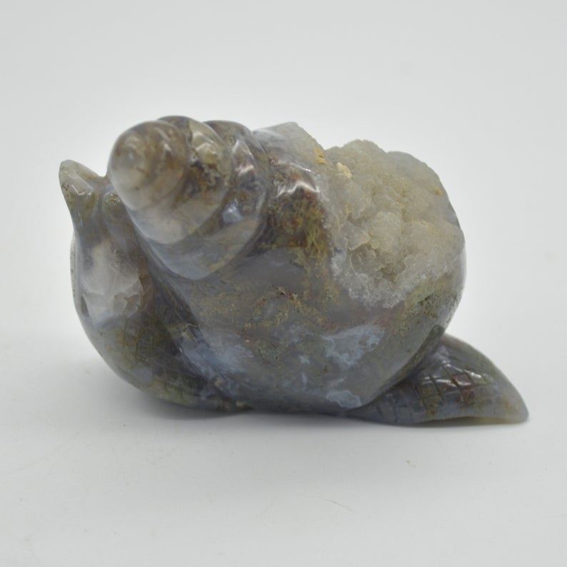 Moss Agate Crystal Snail - 7cm x 9cm x 4cm - 243 grams - #04 - Image 2