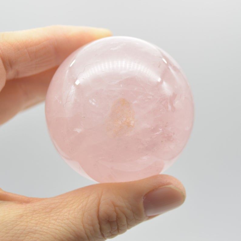 Rose Quartz Crystal Sphere Ball - 184 grams - 4.5cm - Image 2