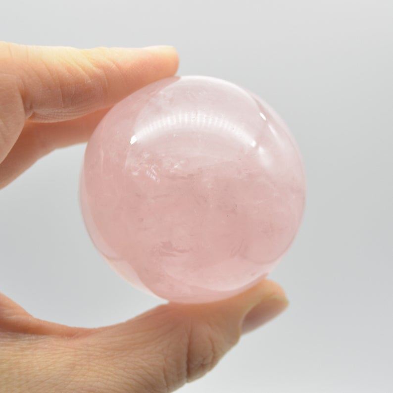 Rose Quartz Crystal Sphere Ball - 184 grams - 4.5cm - Image 3