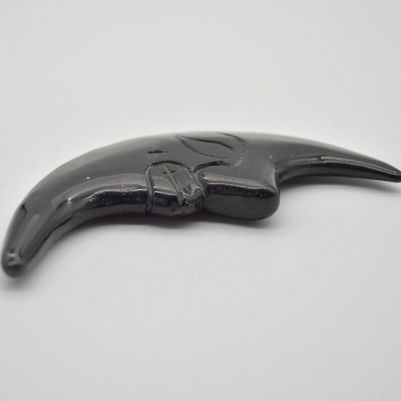 Black Obsidian Moon Face - 75 grams - 11.5cm x 5cm x 1.1cm - Image 4