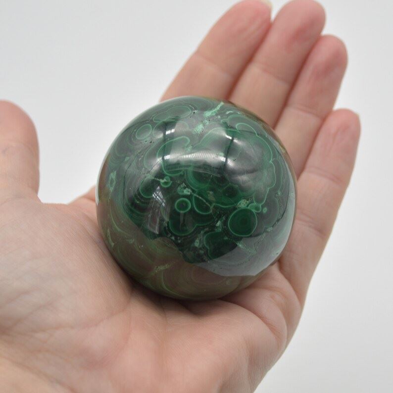 Malachite Crystal Sphere Ball - 308 grams - 5cm - Image 3