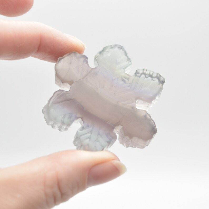 Rainbow Fluorite Snowflake - 49 grams - 5cm x 1cm - Image 4