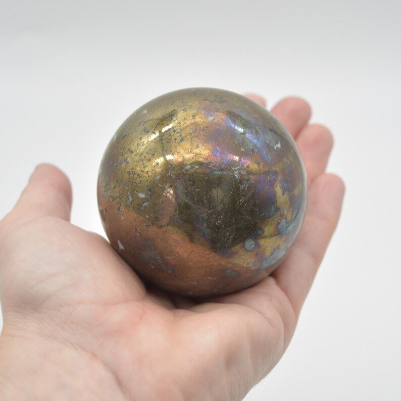 Pyrite Crystal Sphere Ball - 641 grams - 6cm - Image 4