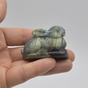 Labradorite Bunny Rabbit - 5cm x 4cm x 2.8cm - 68 grams