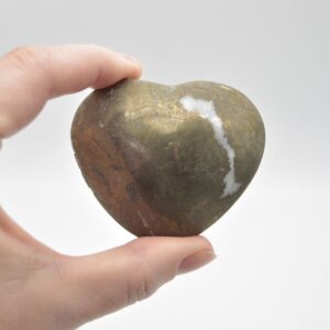 Pyrite Gemstone Heart - 213 grams - 6cm x 5cm x 3cm