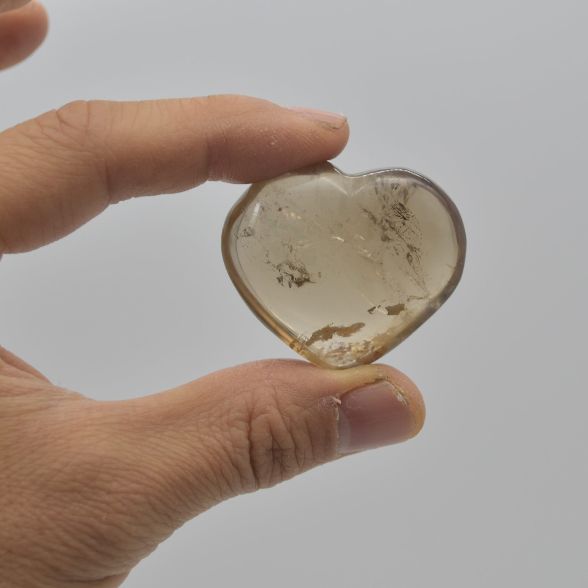 Smoky Quartz Crystal Heart - 30g - 40g - 4cm x 3.5cm - Image 2