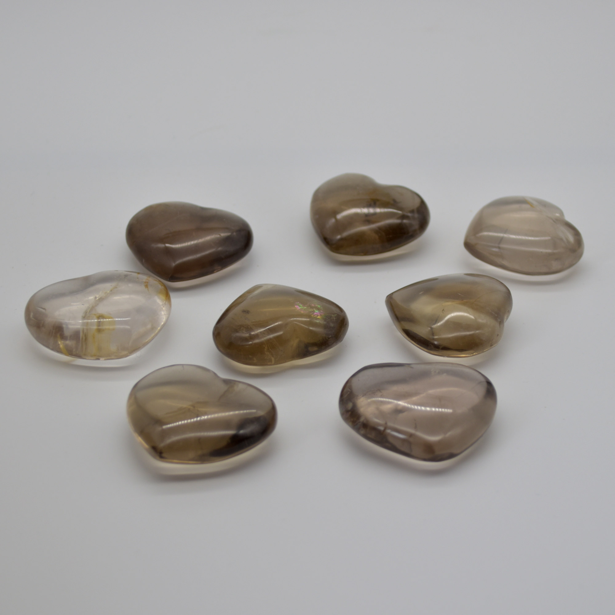 Smoky Quartz Crystal Heart - 30g - 40g - 4cm x 3.5cm
