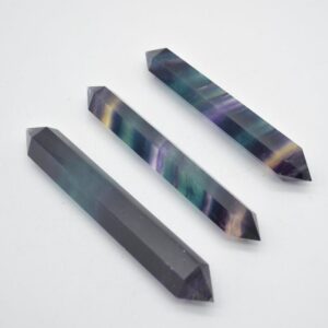 Rainbow Fluorite Double Terminated Crystal Point Tower Wand - 11cm - 12cm