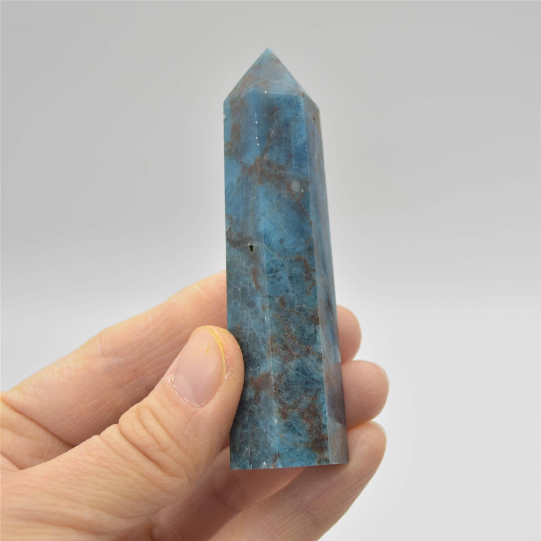 Blue Apatite Crystal Point, Tower, Wand - 8cm - 9cm - Image 5