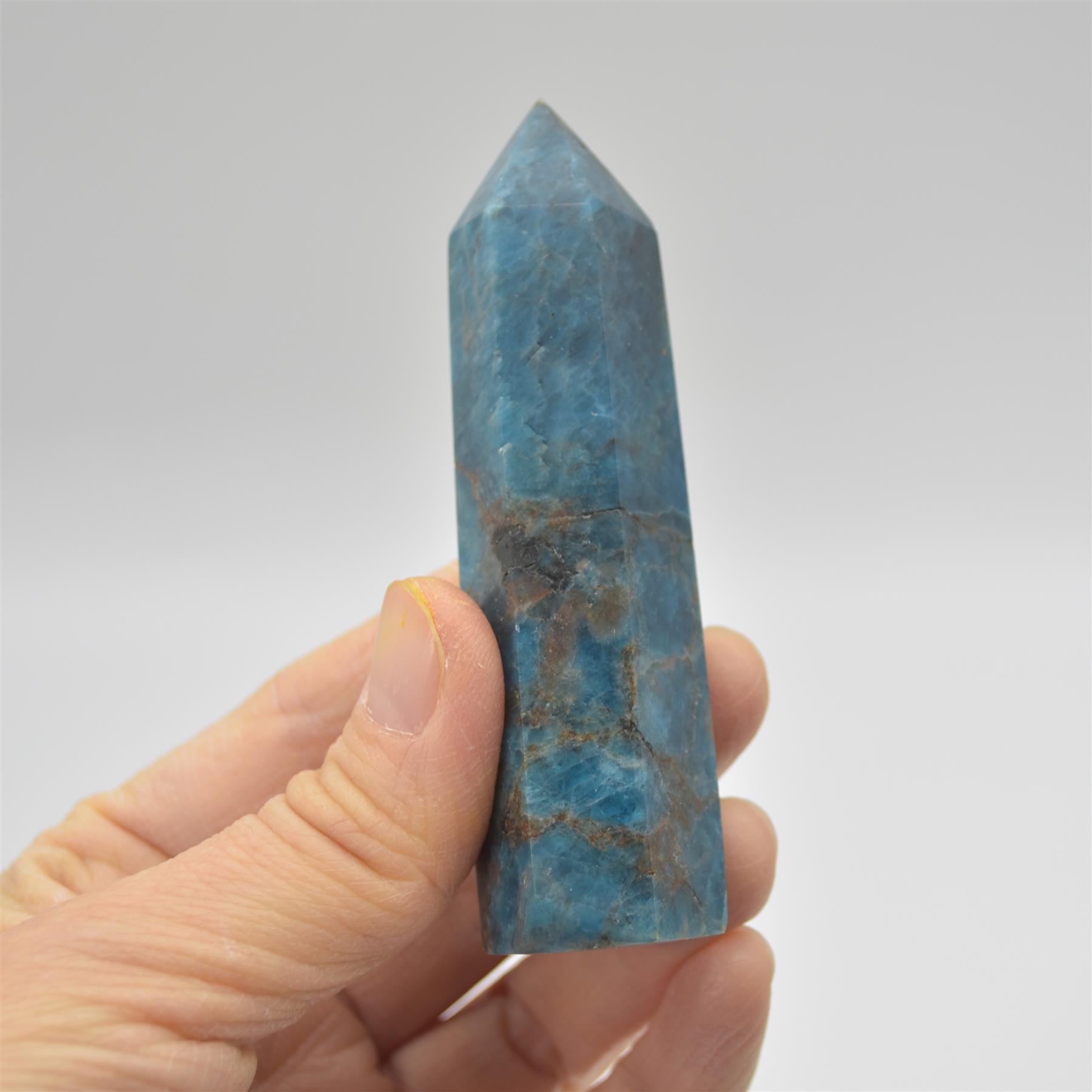 Blue Apatite Crystal Point, Tower, Wand - 8cm - 9cm - Image 6